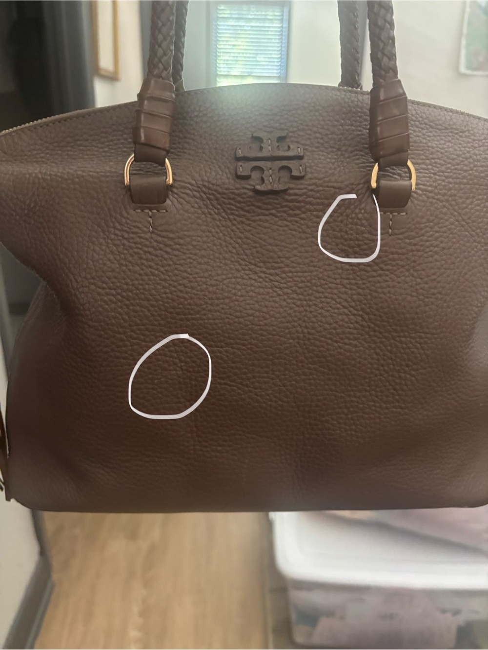 Tory Burch Pebbled Leather Tote with Tassel - Picture 6 of 8